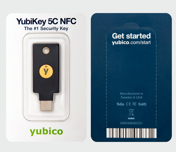 5C NFC Cover case Keychain Yubikey 5 NFC 5C NFC, Yellow 